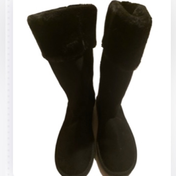 NWOB Arizona Jean Co Memory Foam Black Boots with Faux Fur Size 10 - Picture 3 of 5